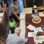 Program participants work with City Archivist, Paul Campbell